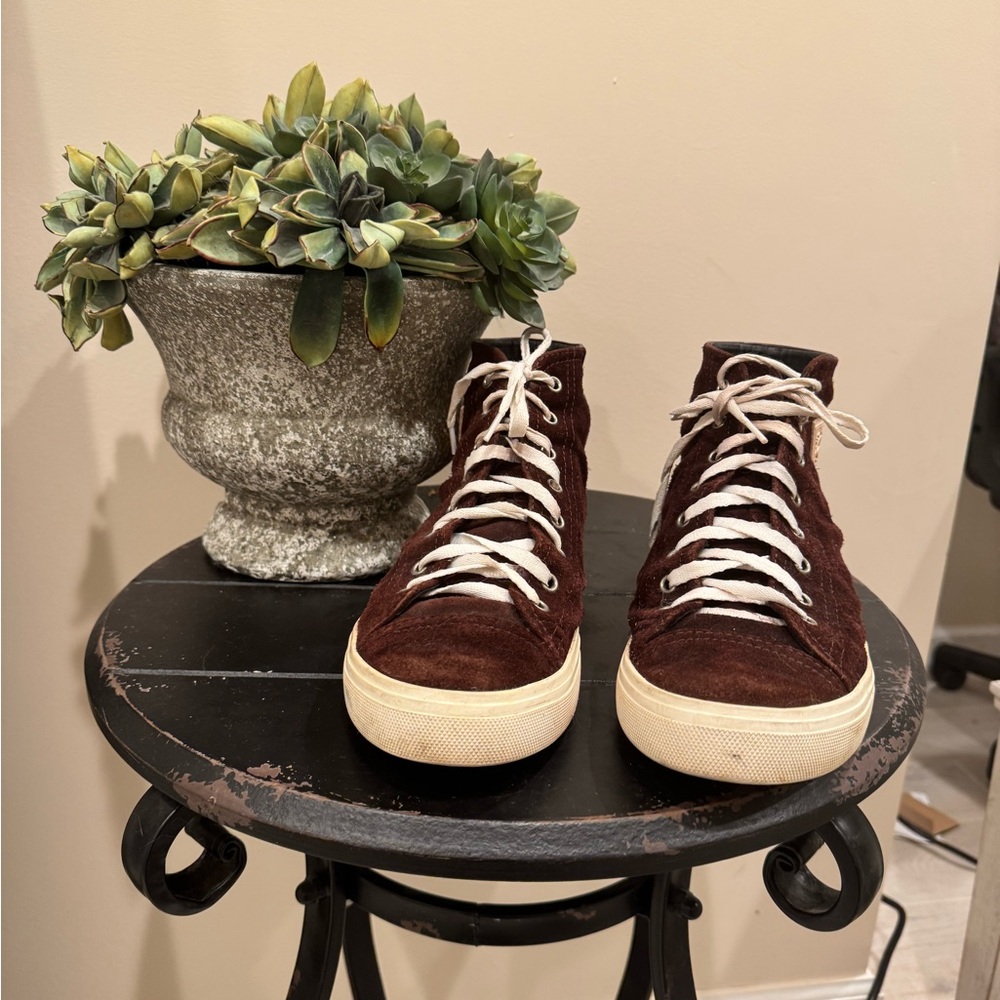 Saint Laurent Men's Brown High-Top Sneakers